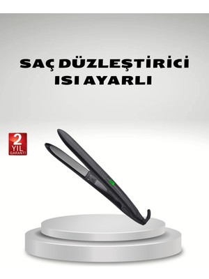 İsmiyle Al Isı Ayarlı Saç Düzleştirici Titanyum Seramik Plaka, Dijital Ekran