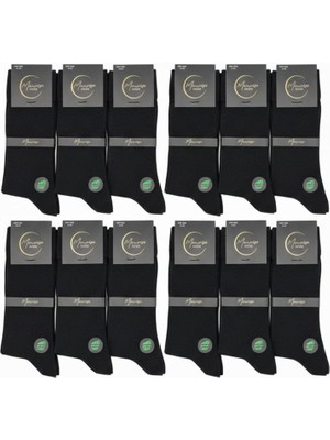 Bambu Erkek Çorap Siyah 12 Çift Kutulu