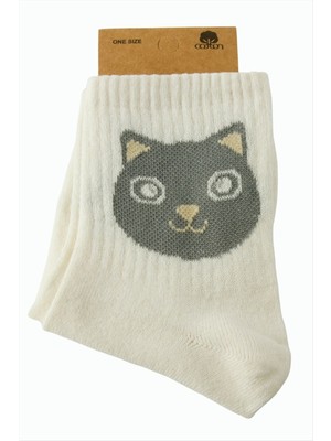 DS LLC Kedi Kolej Çorap 8*28 DLLSRSBJ34