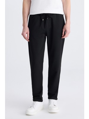D'S Damat Ds Damat Regular Fit Siyah Balıksırtı Pamuklu Jogger Pantolon 4HC0300130022
