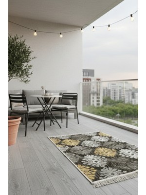 Lorvian Noletti Modern Desenli Çift Taraflı Ince Hafif Makinede Yıkanabilir Pratik Kullanım Günlük Kullanıma Uygun Kilim