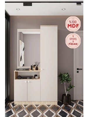 Evora 8 Modern Portmanto Askılı Vestiyer Vizon - Lefkas