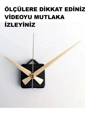 Cnr Shop Saat Mekanizması, 14 mm ŞAFT BOYU Akar Sessiz Duvar Saati Mekanizması, Akrep-Yelkovan-Saniye-(ASKILI)