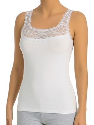 Öts Kadın Atlet Göğüs Dantelli (%96 Pamuk - %4 Elastan)