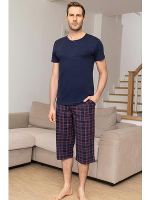 Aydoğan Erkek Civan Modal Bermuda Lacivert Pijama Takım 0031