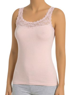 Öts Kadın Atlet Göğüs Dantelli (%96 Pamuk - %4 Elastan)