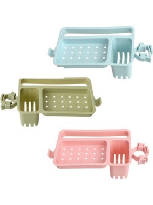 Go İthalat Musluğa Takılan Sünger Havlu Askılı Sabun Hazneli Mutfak Banyo Lavabo Düzenleyici Organizer (5517)