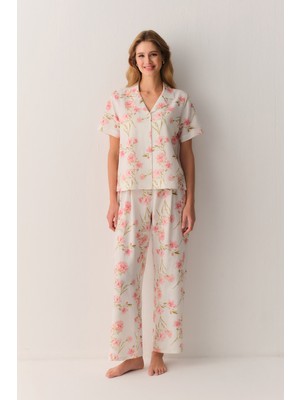 Suwen Ellen Gömlek Yaka Pijama Takımı