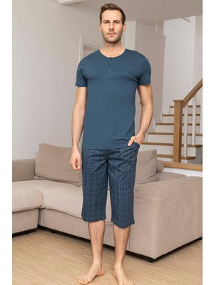 Aydoğan Erkek Civan Modal Bermuda Petrol Pijama Takım 0025
