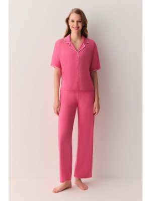 Suwen Hilary Gömlek Yaka Pijama Takımı