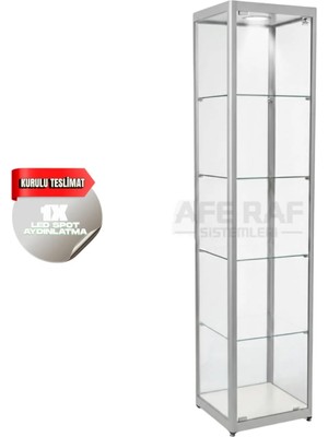 Kurulu Teslimat, Camlı Dolap, Camlı Vitrin, Teşhir Koleksiyon Dolabı, Cam Dolap