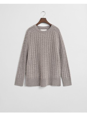 Gant Kadın Bej Relaxed Fit Bisiklet Yaka Triko 4805412.259