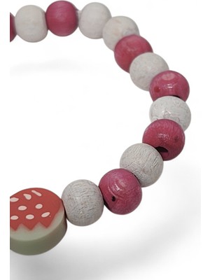 Aydota Ahşap Kız Çocuk Bileklik - Karanlıkta Parlayan Gülen Yüz