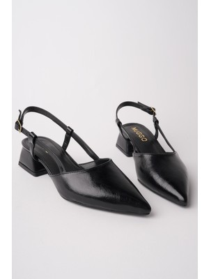 Muggo Wonder Sivri Burun Arkası Açık Kadın Kısa Topuklu Ayakkabı