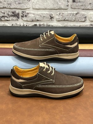 Derilax Hakiki  Nubuk Deri Ortopedik Rahat Hafif Yumuşak Ekinci Erkek Ayakkabı