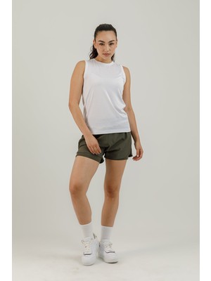 Airlife Sportswear Sıfır Yakalı ve Kolsuz Kadın Sporcu Tişörtü Beyaz