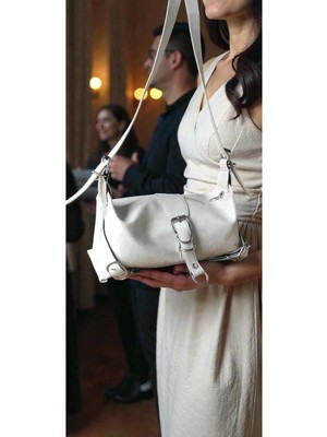 Amabel Jewelerys Minda Günlük Kadın Omuz Çantası Krem