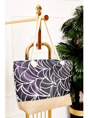 DMC Desenli Hasır Detaylı Plaj Çantası -127