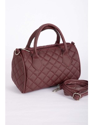 DMC Kapitone Dikişli El & Omuz Çantası Bordo