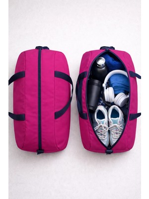 Kaff Orta Boy Pembe Önü Cepli Ayarlanabilir Omuz Askılı El Seyahat Spor Çantası -00832