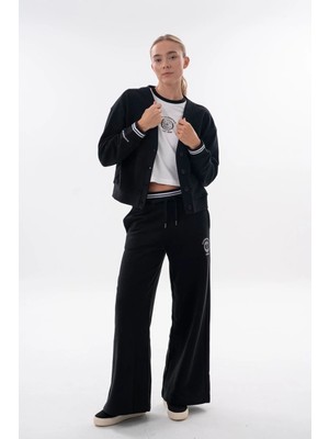 Maraton Comfort Kadın  Ispanyol Paça Siyah- Eşofman Altı