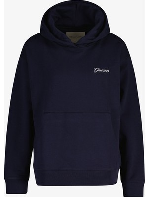 Gant Kadın Lacivert Regular Fit Kapüşonlu Sweatshirt 4202562.433