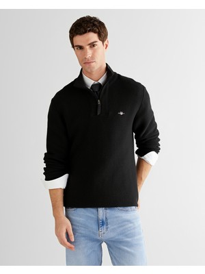 Gant Erkek Siyah Regular Fit Yarım Fermuarlı Triko 8925348T.5