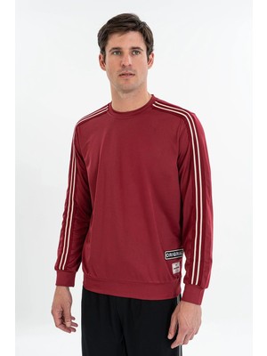 Maraton Comfort Erkek Bisiklet Yaka  Bordo- Sweatshirt