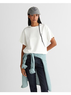Gant Kadın Beyaz Regular Fit Bisiklet Yaka T-Shirt 42324367T.113