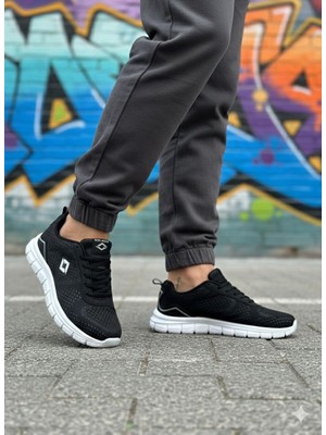 Solazer Erkek Siyah Beyaz Sneaker Günlük Yürüyüş Spor Ayakkabı 063