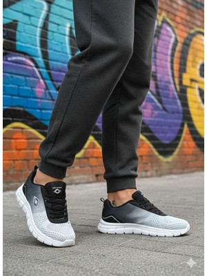 Solazer Erkek Füme Beyaz Sneaker Günlük Yürüyüş Spor Ayakkabı 063