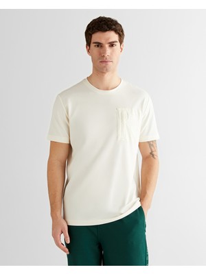 Gant Erkek Krem Regular Fit Bisiklet Yaka T-Shirt 2325321T.130