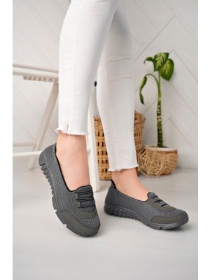 Modayak Füme Anne Ortopedik Taban Bağcıksız Slip-On Günlük Rahat Giyim Anatomik Yürüyüş Ayakkabı