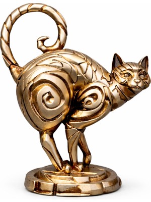 Noya Lighting Dekoratif Objeler - Modern Dekor Ürünleri -Kedi Figürü - Kedili Biblo - Metal Lüks Dekoratif 38CM