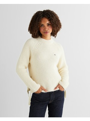 Gant Kadın Krem Cropped Fit Bisiklet Yaka Triko 48925335T.130