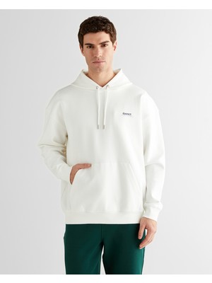 Gant Erkek Beyaz Regular Fit Kapüşonlu Sweatshirt 2525328T.113