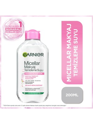 Garnier Mükemmel Makyaj Temizleme Suyu - Tüm Cilt Tiplerine Uygun Hassas Formül, Etkili Arındırma, 200 ml
