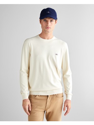 Gant Erkek Krem Standart Fit Bisiklet Yaka Triko 8925369T.130