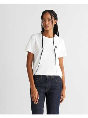 Gant Kadın Beyaz Regular Fit Bisiklet Yaka T-Shirt 4202633.110