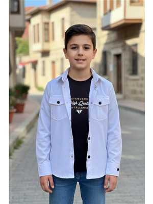 Pina Kids Erkek Çocuk Çıtçıtlı Gömlek Tişört Üst Takım