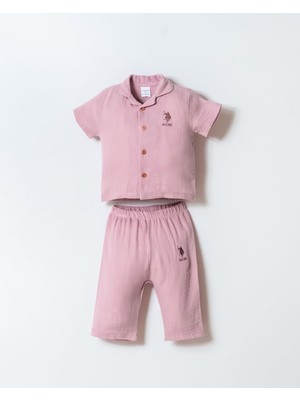 USB2978 - Somon - U.s.polo Assn. Kız Bebek Gömlek Pijama Takımı