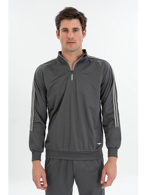 Maraton Comfort Erkek Dik Yaka  Antrasit Sweatshirt