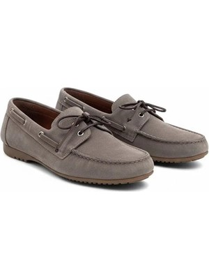 Ne&Ve Shoes Süet Hakiki Deri Kadın Bağcıklı Loafer Ayakkabı