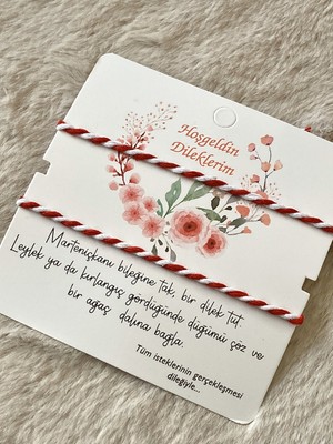 IRONMOON 2'li Marteniçka Kırmızı Beyaz Ip Dilek Bilekliği