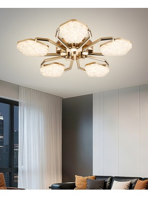Apliqa Matiz 5'li Gold 3 Renkli Plafonyer LED Avize
