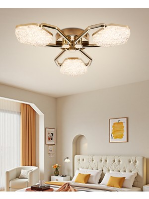 Apliqa Matiz 3'lü Gold Plafonyer LED Avize