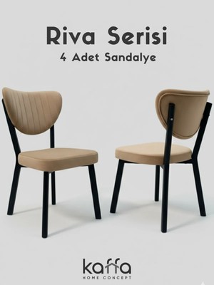 Kaffahome Riva , Modern Mutfak Sandalyesi, Yemek Odası Sandalyesi, Bahçe, Kafe - 4 Adet Cappucino Sandalye