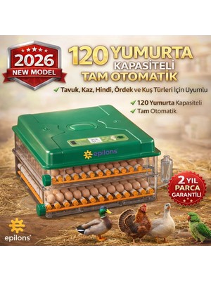 Argesco Mühendislik EP-120 Yumurta Kapasiteli Tam Otomatik Kuluçka Makinesi - Yeni Nesil Harici Suluklu, Dijital Nem ve Sıcaklık Göstergeli