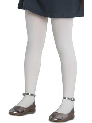 Beyaz Kız Çocuk Bambu Külotlu Çorap