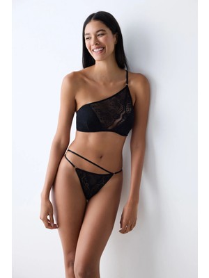 Penti Tek Omuz Pedli Siyah Sütyen